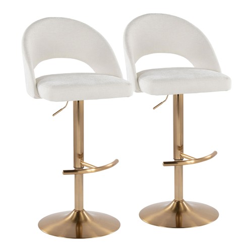 Renee Upholstered Adjustable Barstool - Set Of 2